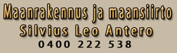 Kaivinkoneurakoitsija Silvius Antero logo
